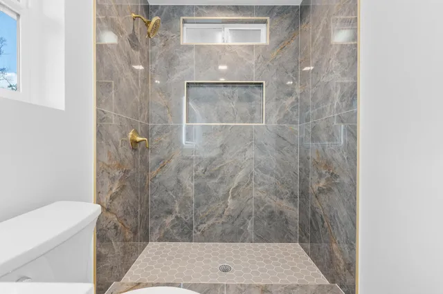 a bathroom with a shower