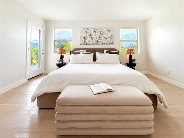 a view of a balcony with mountain view