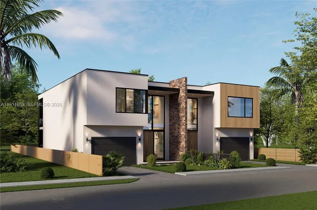 a house that has a palm tree in front of it