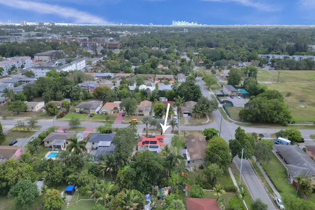 an aerial view of multiple house