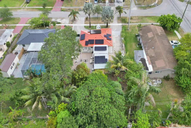 an aerial view of multiple house