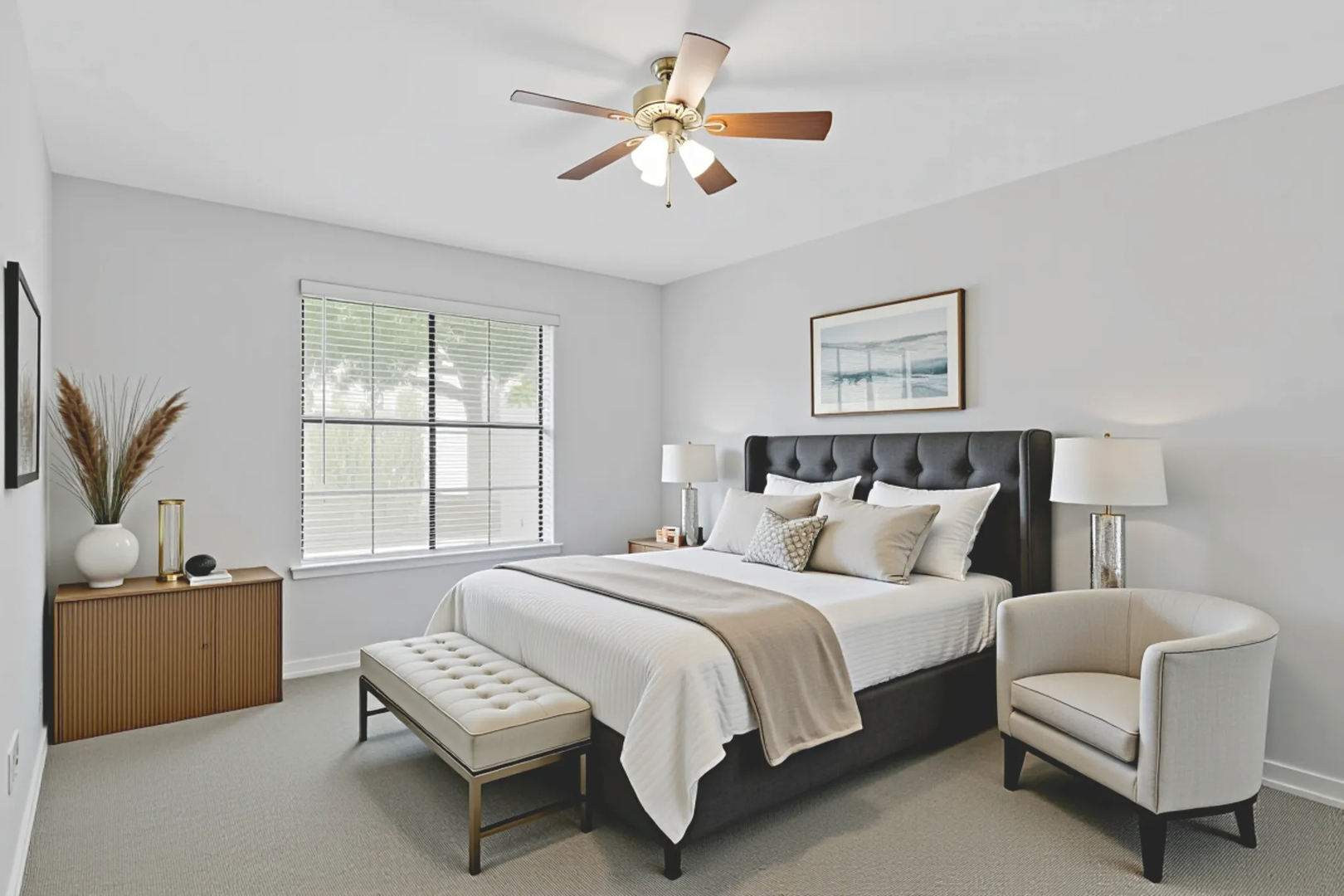 452 Harrison Court Vernon Hills, IL 60061 - Photo 7 of 11 a bedroom with a bed and a couch