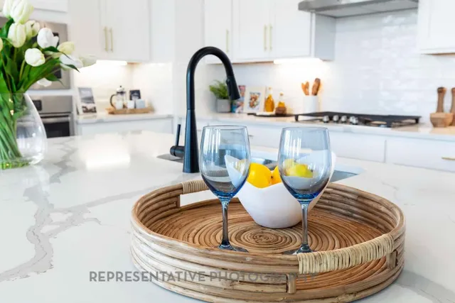 a view of a dining table in a kitchen