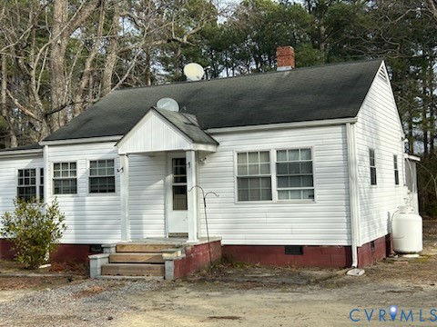 13001 Courthouse Road Dinwiddie, VA 23841 - Photo 8 of 8 View of front facade featuring crawl space, a chim