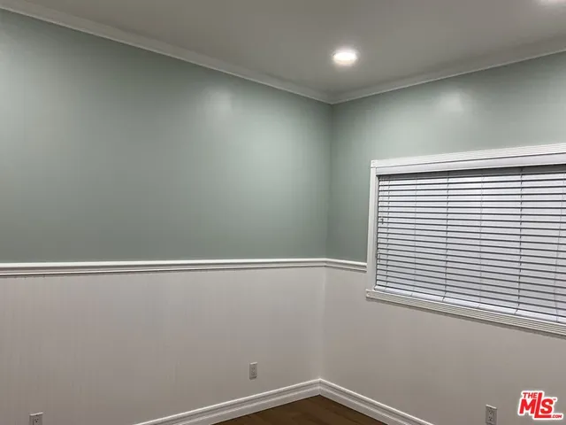 a view of a small space with a window