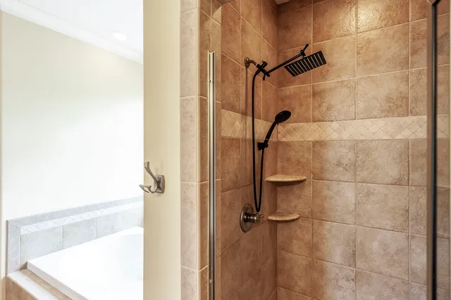 a bathroom with a shower