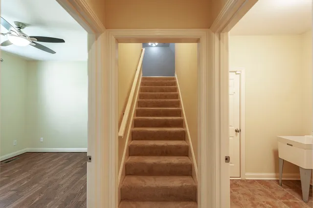 a view of an entryway with staircase