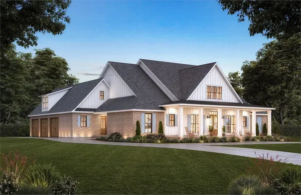front view of a house with a yard