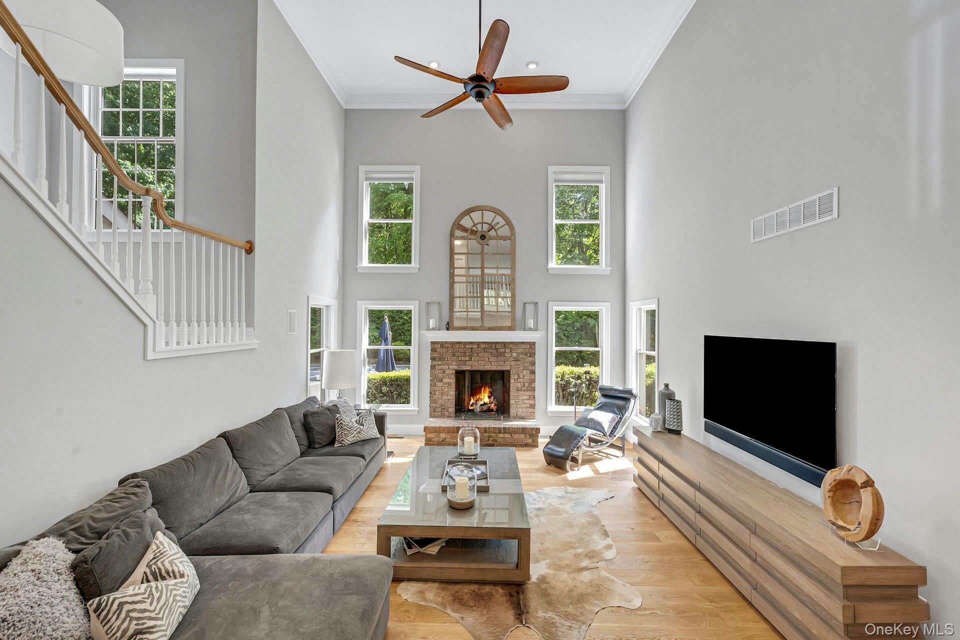 134 Euclid Avenue Ardsley, NY 10502 - Photo 8 of 48 Living room with double height ceilings.