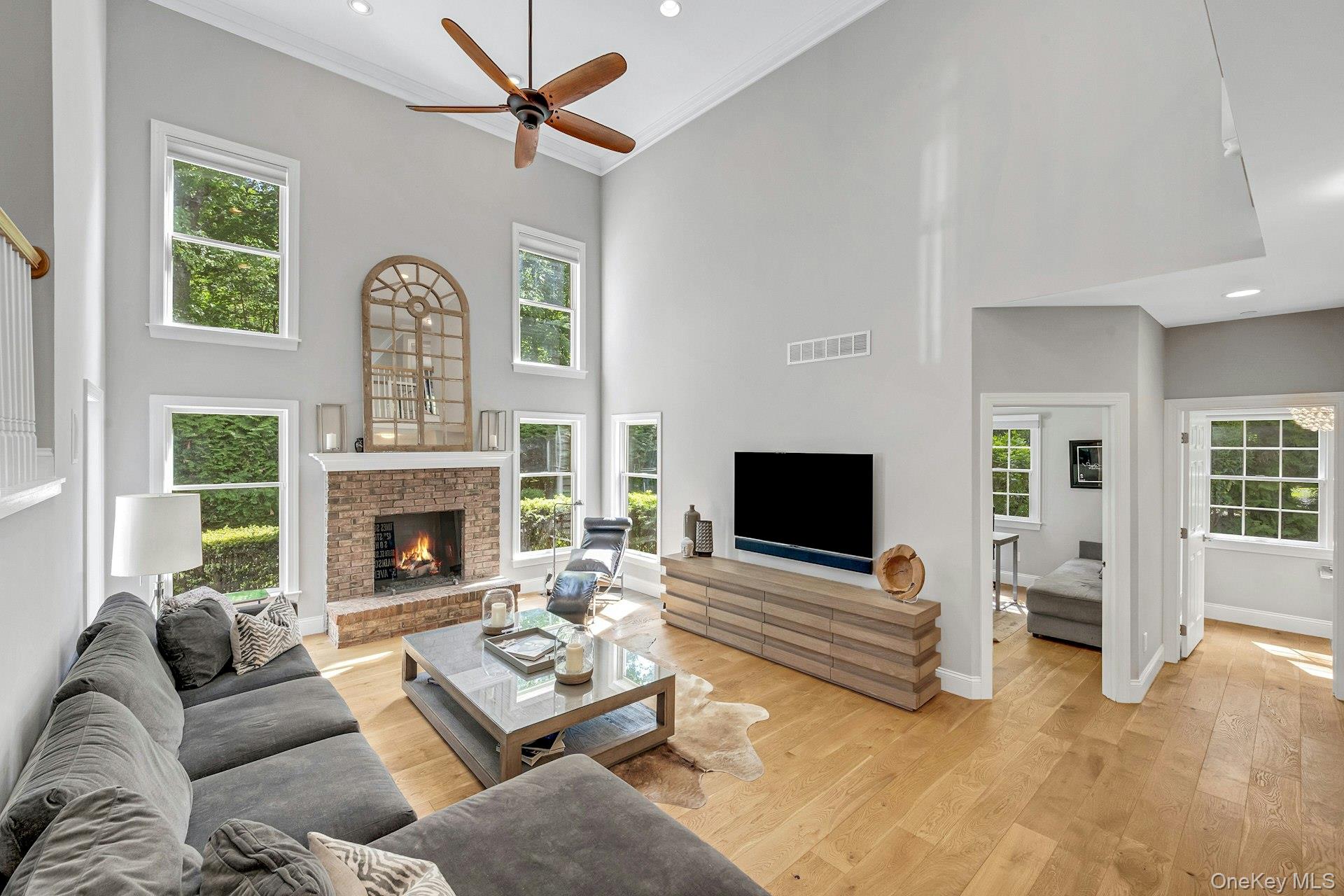 134 Euclid Avenue Ardsley, NY 10502 - Photo 9 of 48 Living room with double height ceilings.