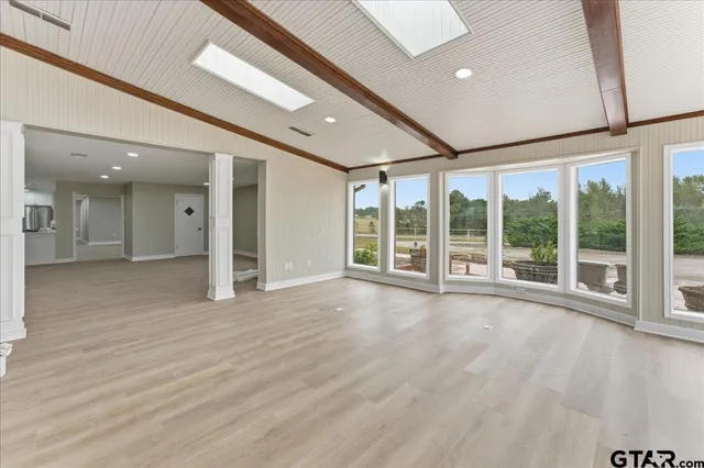 a view of kitchen with wooden floor
