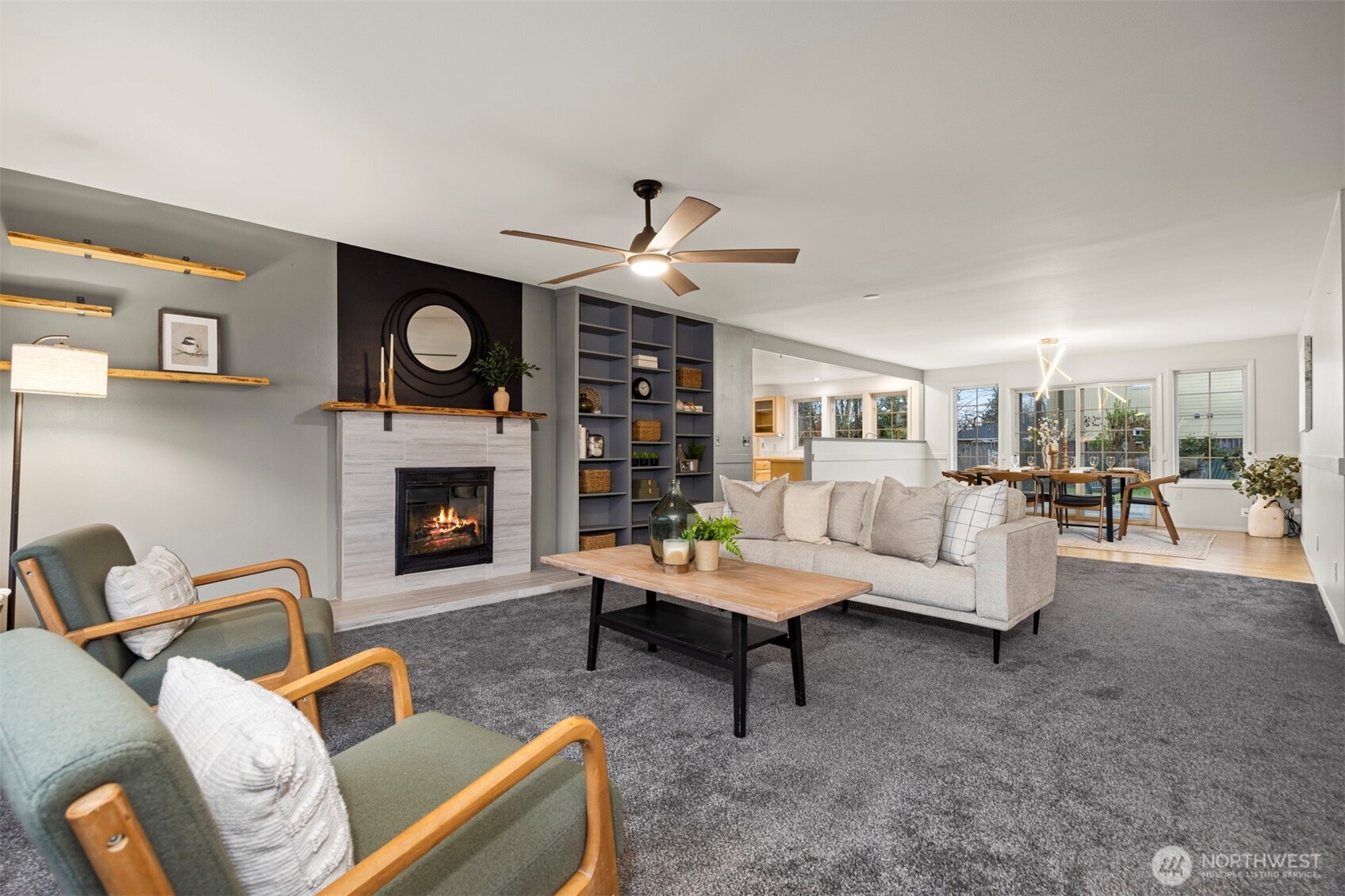 2935 King Street Bellingham, WA 98225 - Photo 6 of 38 a living room with furniture and a fireplace