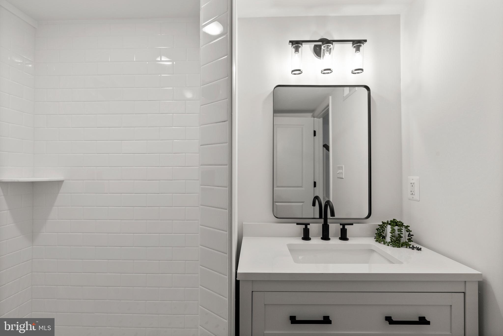 1523 Clarkson Street Baltimore, MD 21230 - Photo 34 of 57 a bathroom with a sink and a mirror