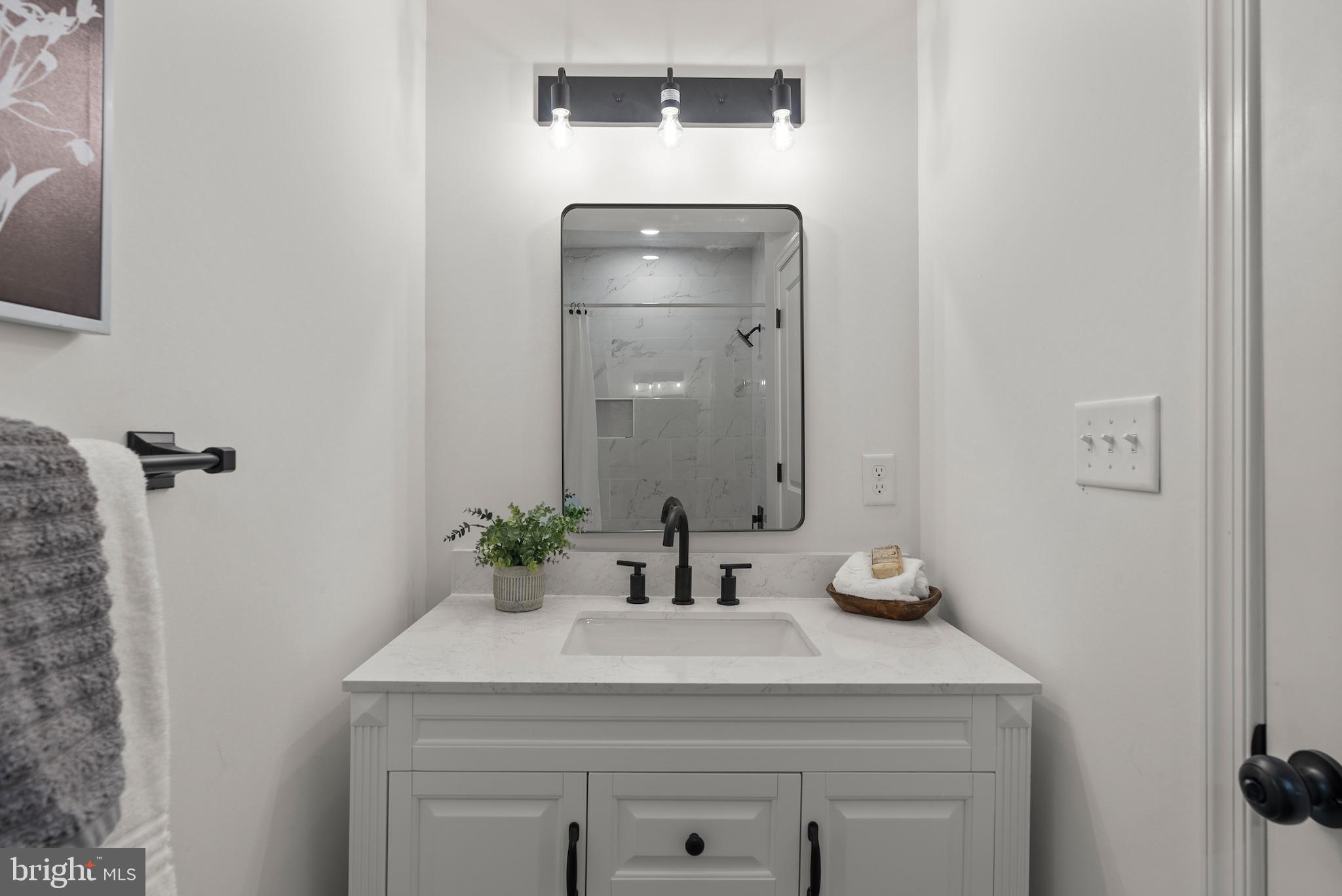 1523 Clarkson Street Baltimore, MD 21230 - Photo 37 of 57 a bathroom with a sink and a mirror