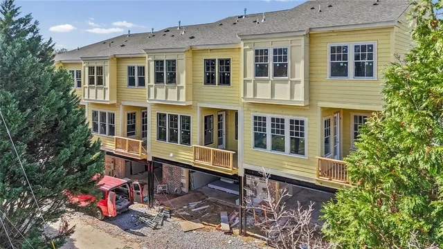 a view of a building with a street