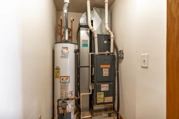 a close view of water heater room