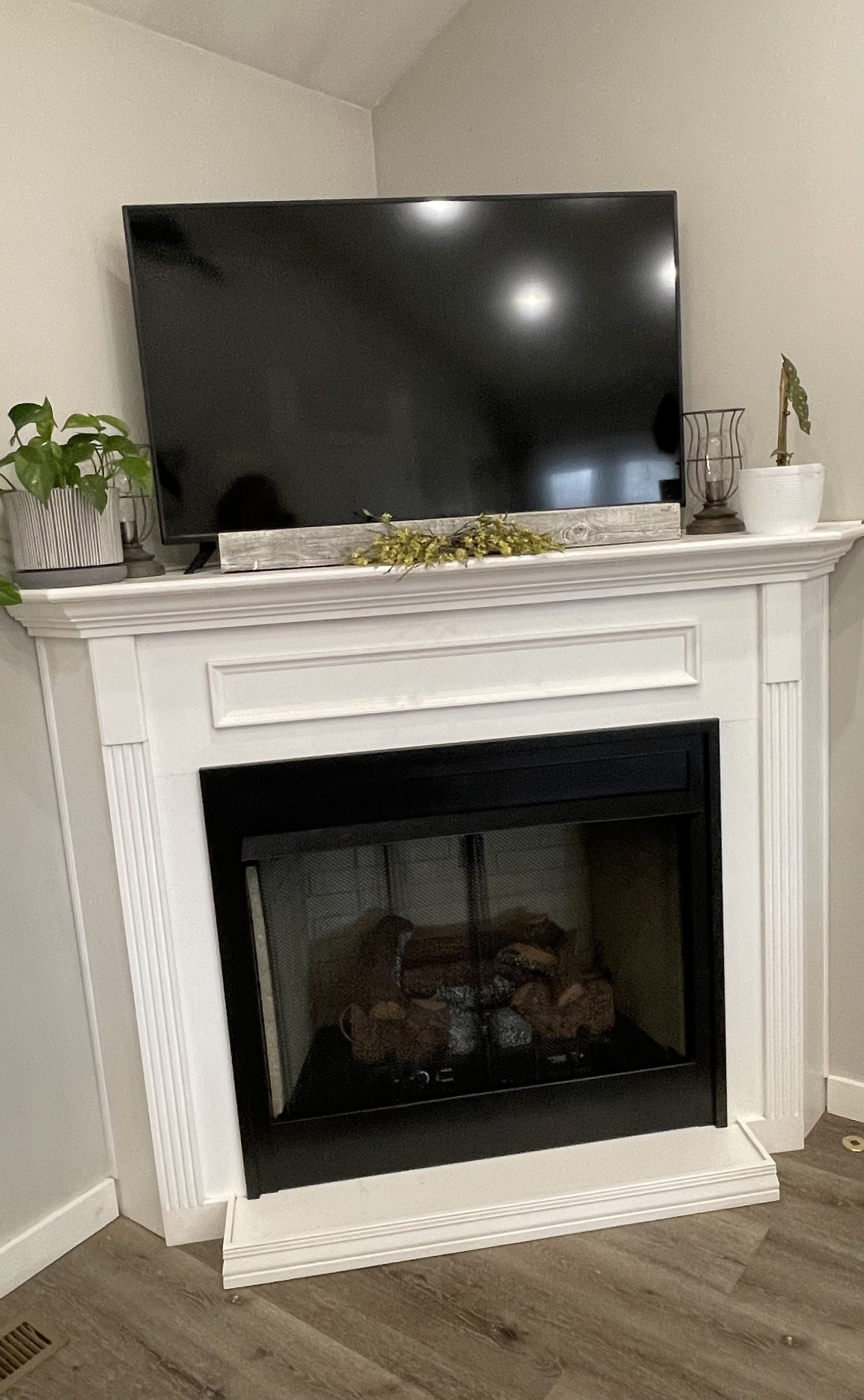 1875 Fall River Road Leoma, TN 38468 - Photo 5 of 18 a bathroom with a fireplace and a potted plant