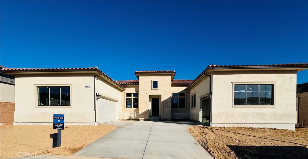 Front Elevation: Alta Loma Italianate - The Ridge Collection at Bella Vista - Photo of Homesite 71 - Home is still under construction