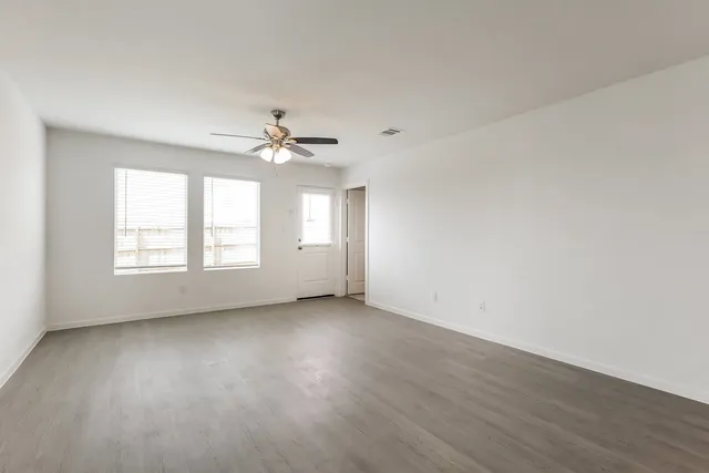 an empty room with a window