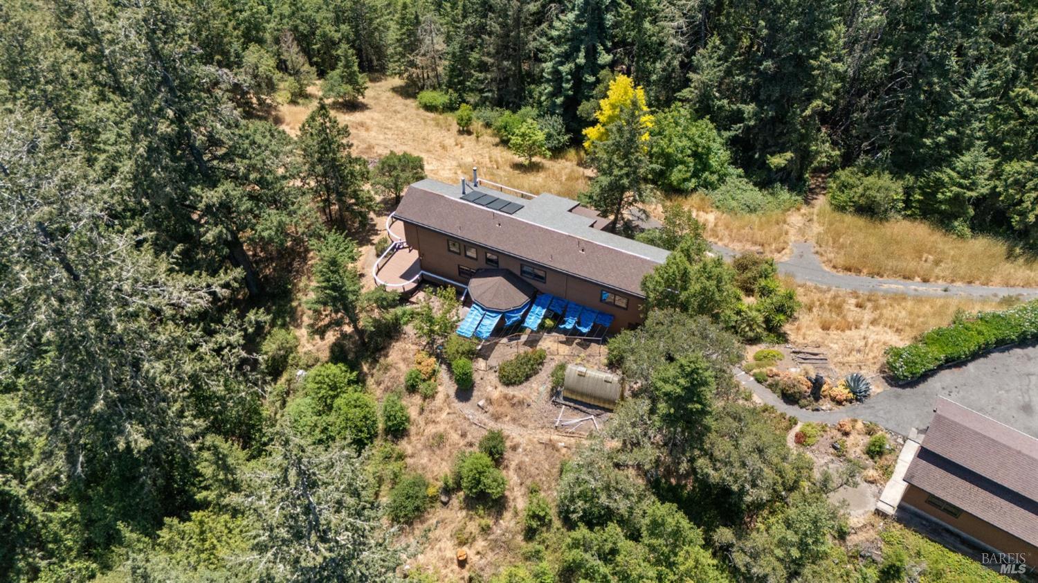 21540 Siri Road Guerneville, CA 95446 - Photo 87 of 99 an aerial view of a house with a yard
