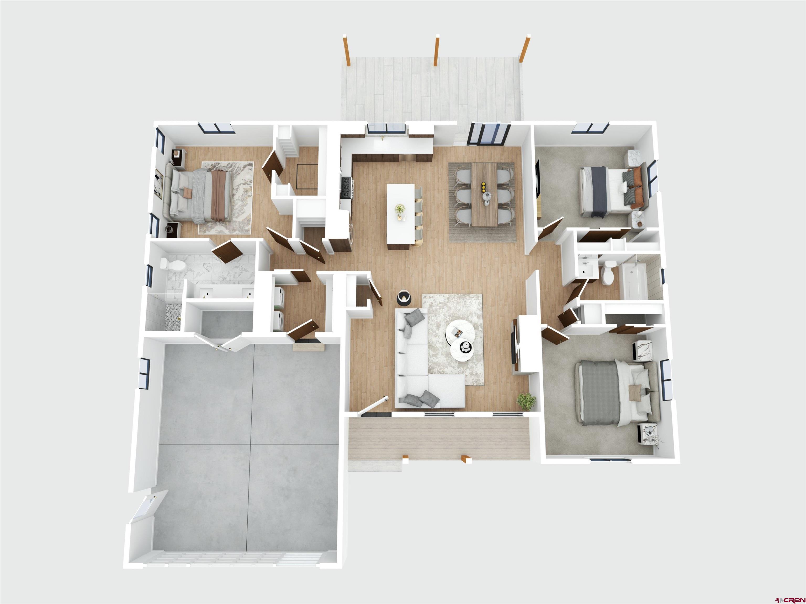 208 Petra Court Durango, CO 81303 - Photo 37 of 38 a living room with furniture and a kitchen view