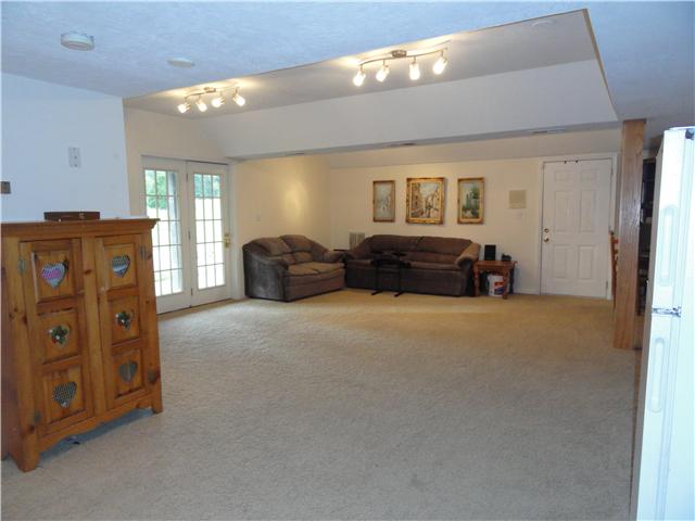 726 Vaughan Road Clarksville, TN 37043 - Photo 6 of 20 Amazing full, finished basement with new carpet, entry to backyard from French doors. Also, space has access to huge garage and large storage area/storm room as well.
