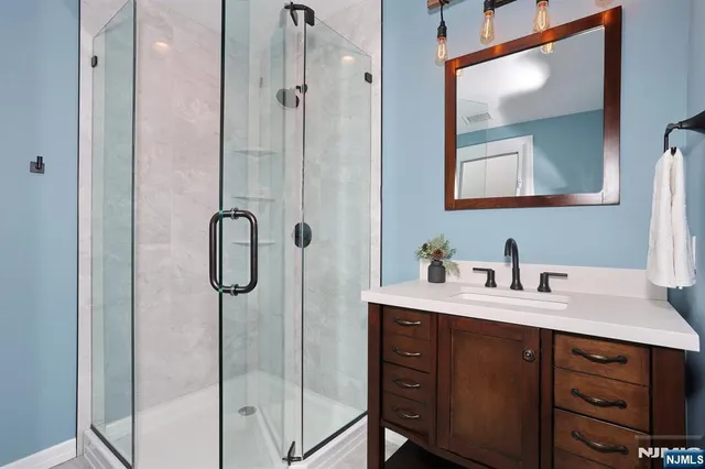 a bathroom with a shower