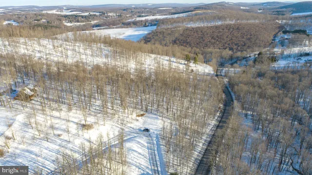 a view of a lake in middle of the town