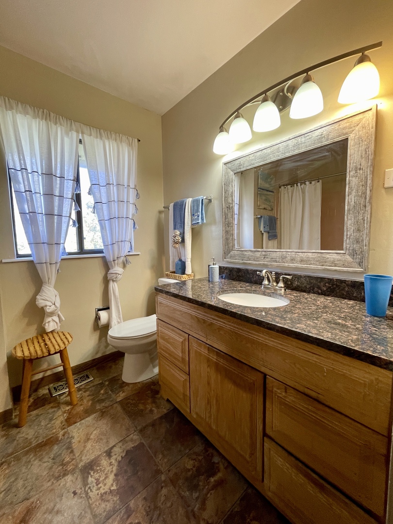 3406 Seine Court Hazel Crest, IL 60429 - Photo 21 of 26 a bathroom with a granite countertop sink mirror and a bathtub