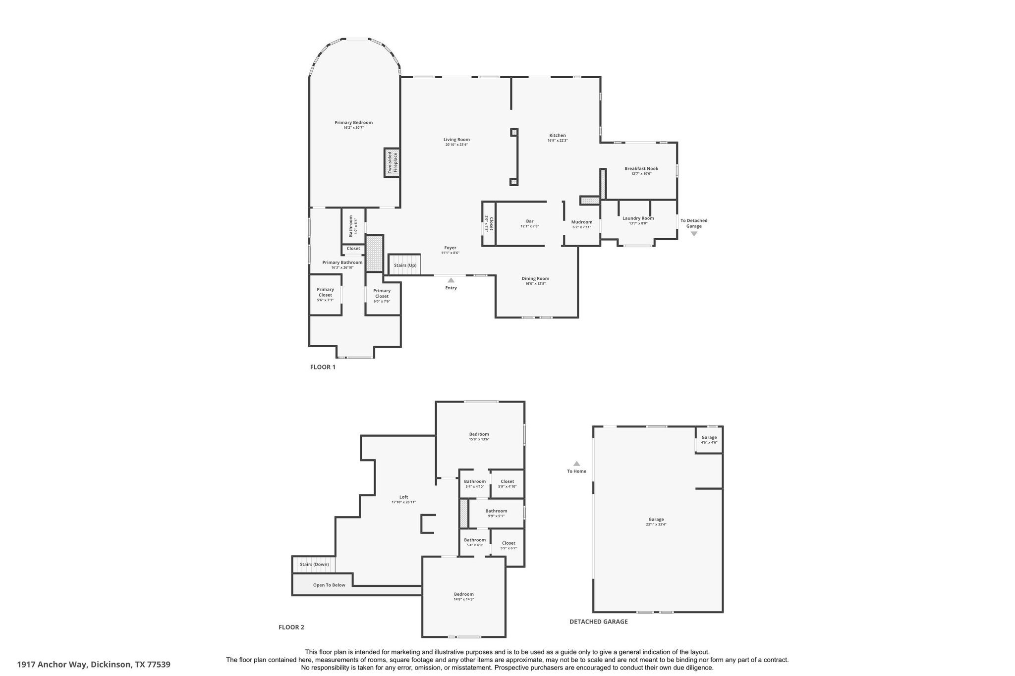 1917 Anchor Way Dickinson, TX 77539 - Photo 46 of 48 ENTIRE PROPERTY FLOORPLAN