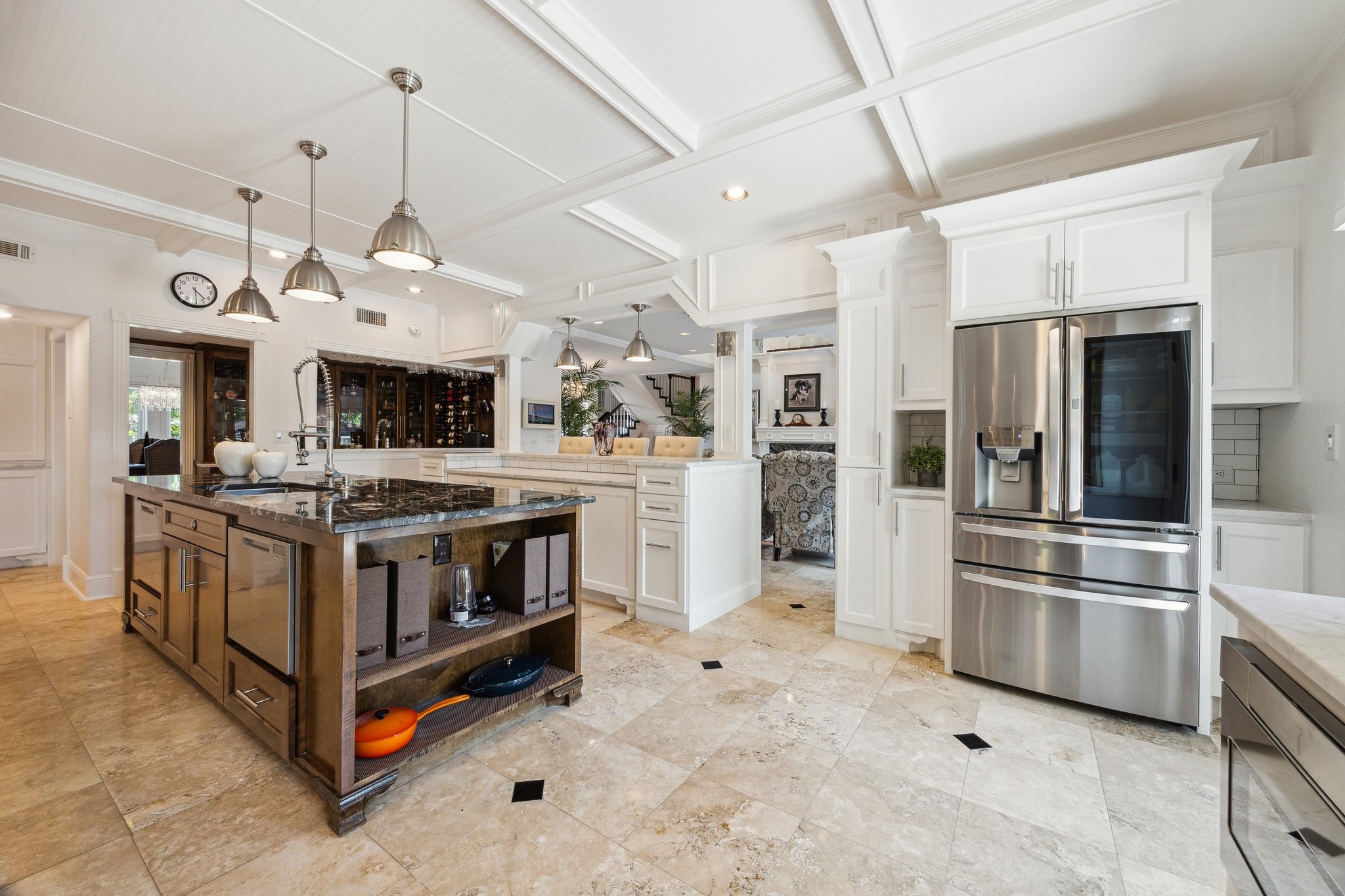 1917 Anchor Way Dickinson, TX 77539 - Photo 20 of 48 THE ISLAND HAS STORAGE ON EACH END. ALL CABINETS OFFER LOTS OF STORAGE AND A BUILT-IN MICROWAVE TO THE RIGHT, ADDITIONAL COUNTERTOP SPACE ON EACH SIDE OF THE REFRIGERATOR