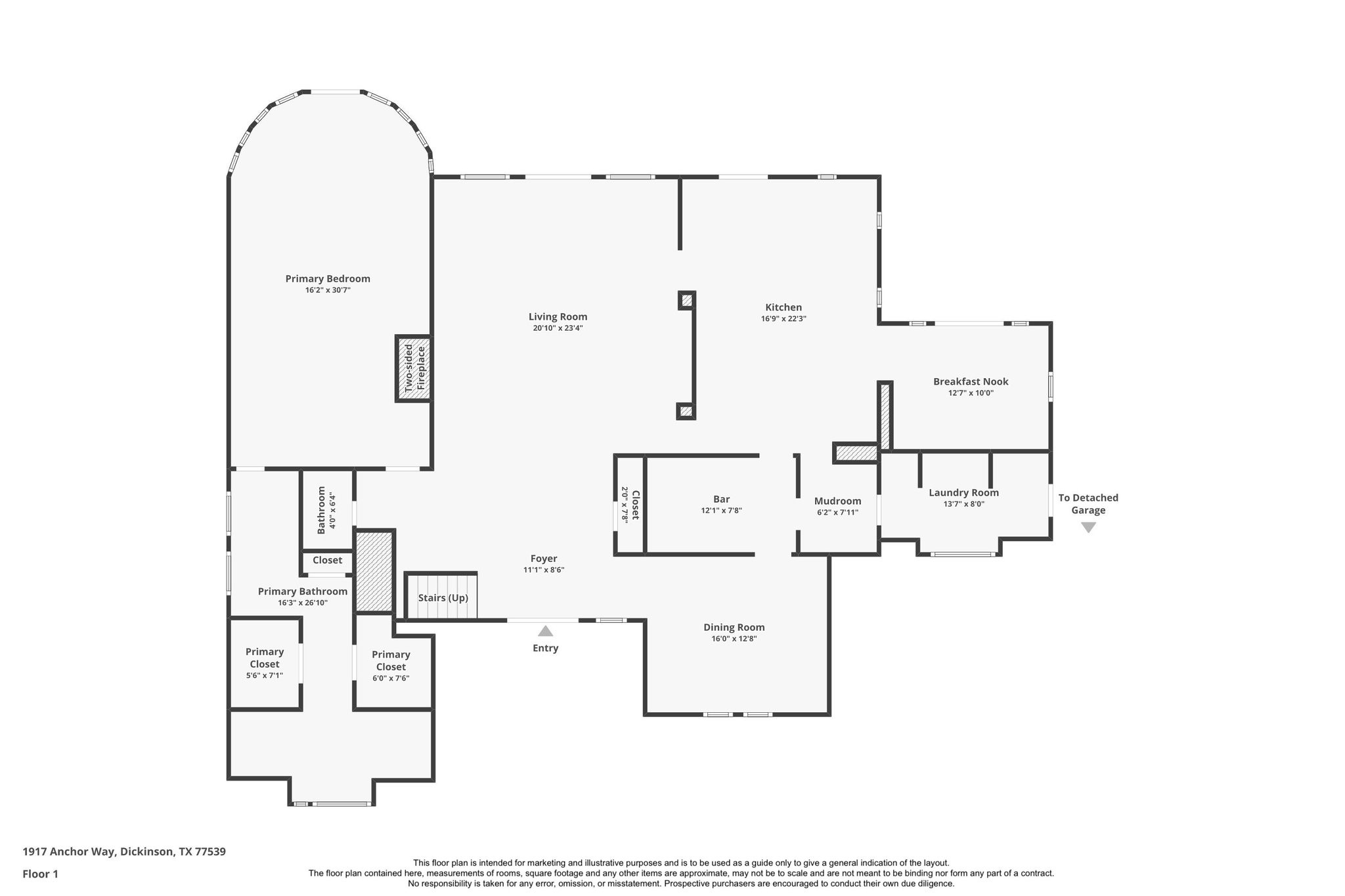 1917 Anchor Way Dickinson, TX 77539 - Photo 48 of 48 1ST FLOOR PLAN