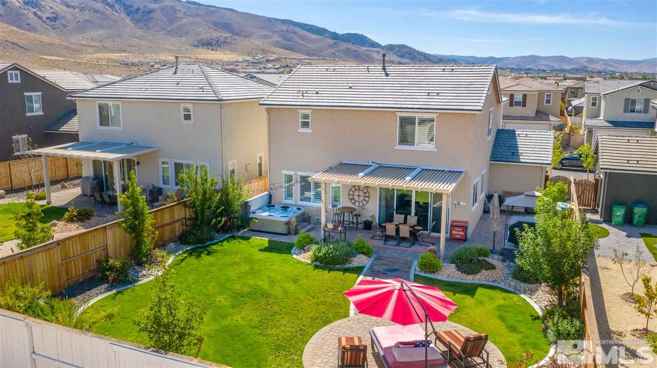 2935 Bonfire Lane Reno, NV 89521 - Photo 29 of 39 aerial view of a house with swimming pool garden and patio