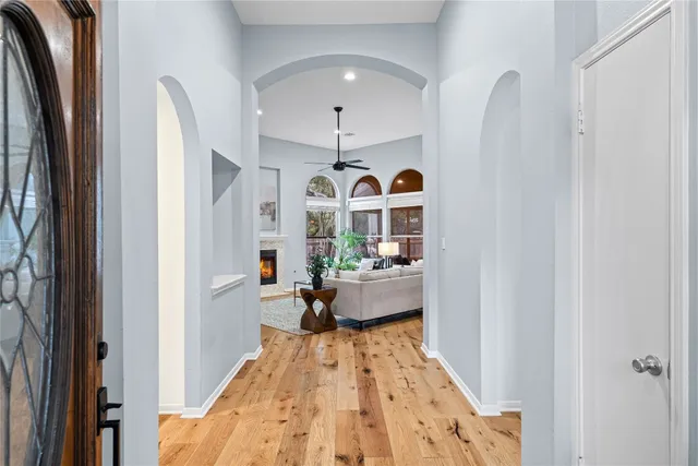 a front view of a house with a shower