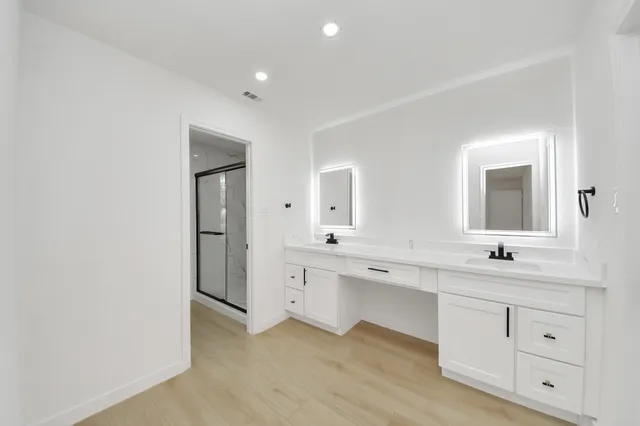 a bathroom with a shower