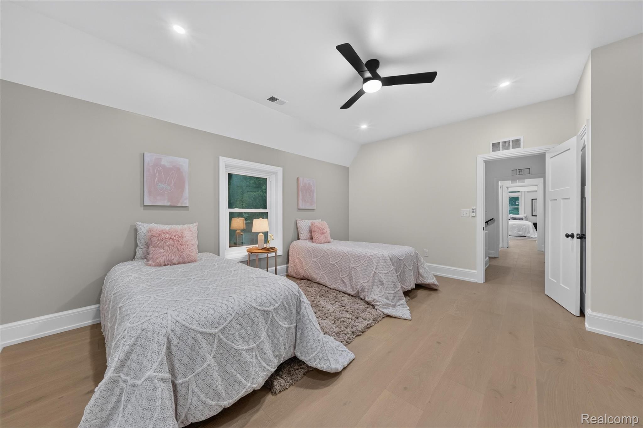 3250 Sherbourne Road Detroit, MI 48221 - Photo 27 of 36 Recessed lighting, wood-finish flooring, and a contemporary ceiling fan