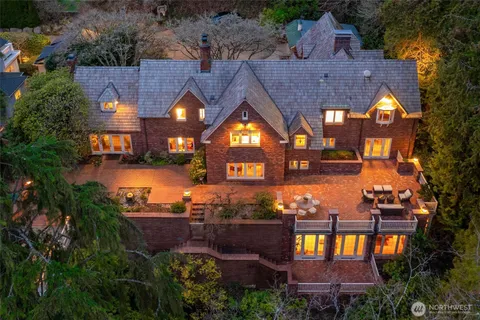 an aerial view of a house