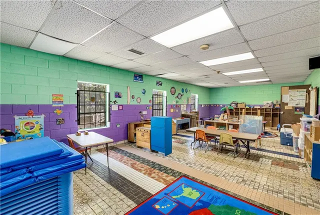 a living room with lots of furniture