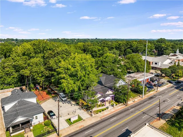a view of a garden from a balcony