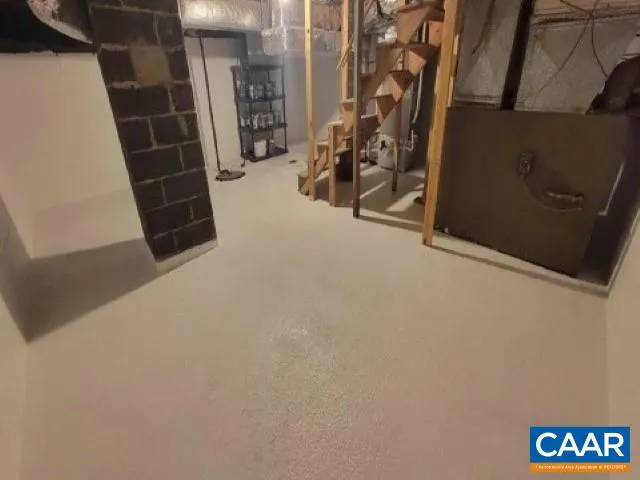 a view of a closet with storage