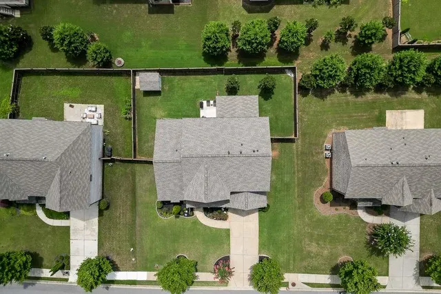 an aerial view of a house