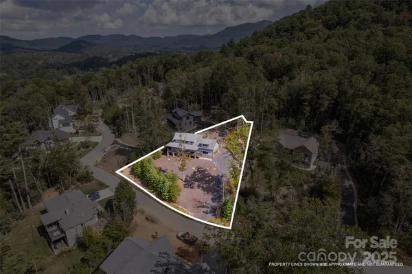 an aerial view of a house