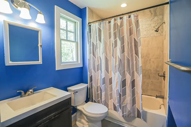 a bathroom with a toilet a sink and a shower