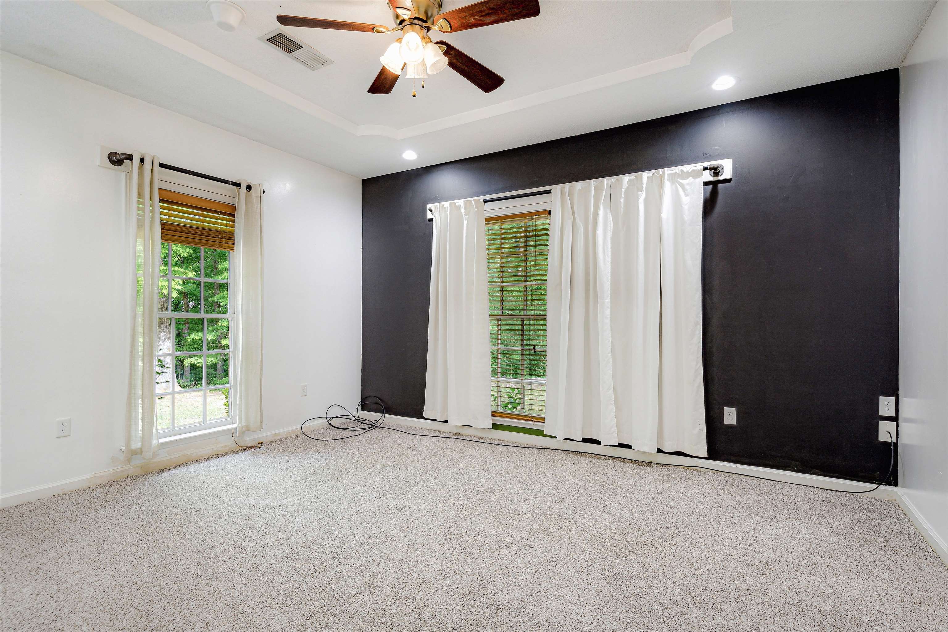 4020 Price Road Moscow, TN 38057 - Photo 19 of 35 Carpeted spare room with a ceiling fan, baseboards, recessed lighting, and a raised ceiling