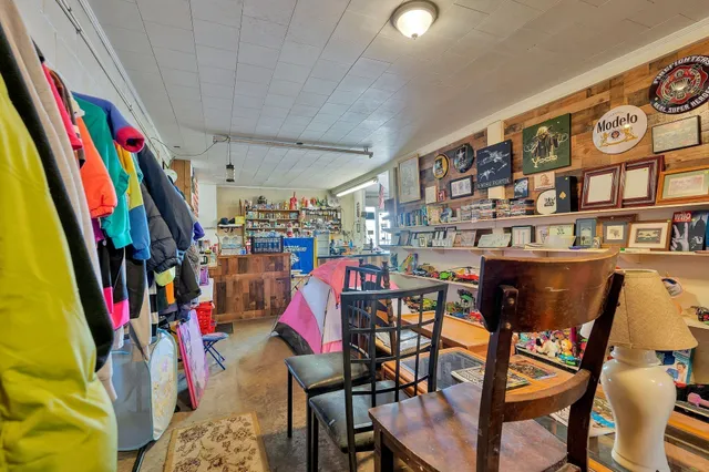 a view of a chairs in a room