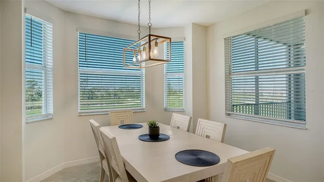 a view of a golf course with a lake