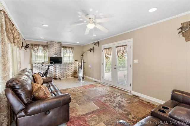 a living room with furniture