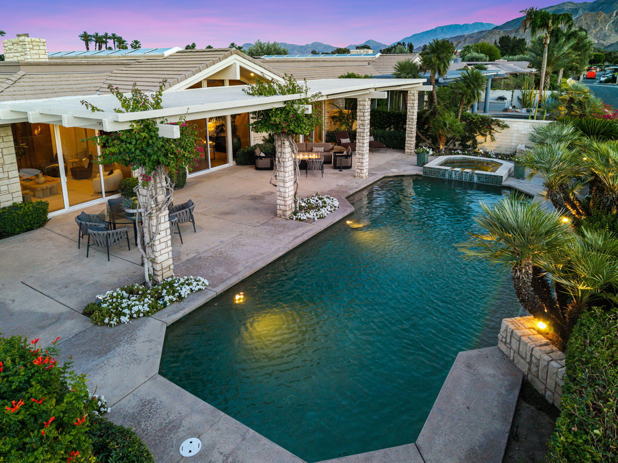 74 Mayfair Drive Rancho Mirage, CA 92270 - Photo 61 of 64 House at dusk
