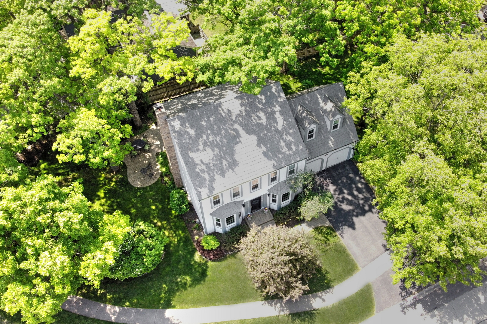 310 Concord Square Gurnee, IL 60031 - Photo 40 of 46 an aerial view of a house with a yard and garden
