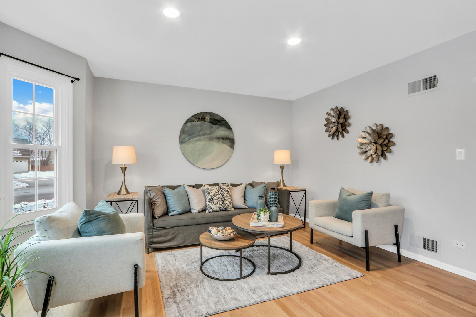 310 Concord Square Gurnee, IL 60031 - Photo 8 of 46 a living room with furniture a rug a lamp and a window